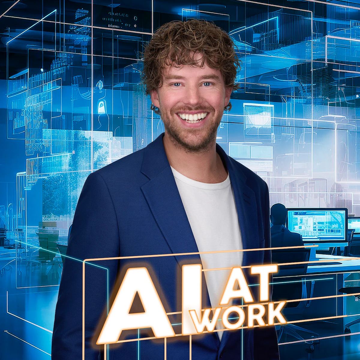 AI at Work, officiële banner van het programma met Job van den Berg