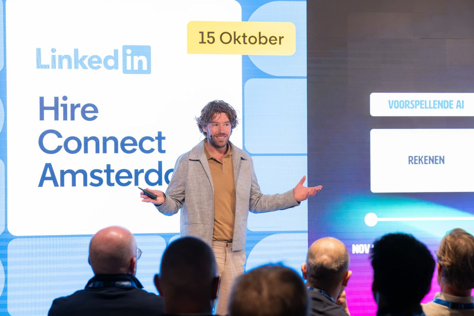 Job van den Berg during a keynote on AI agents